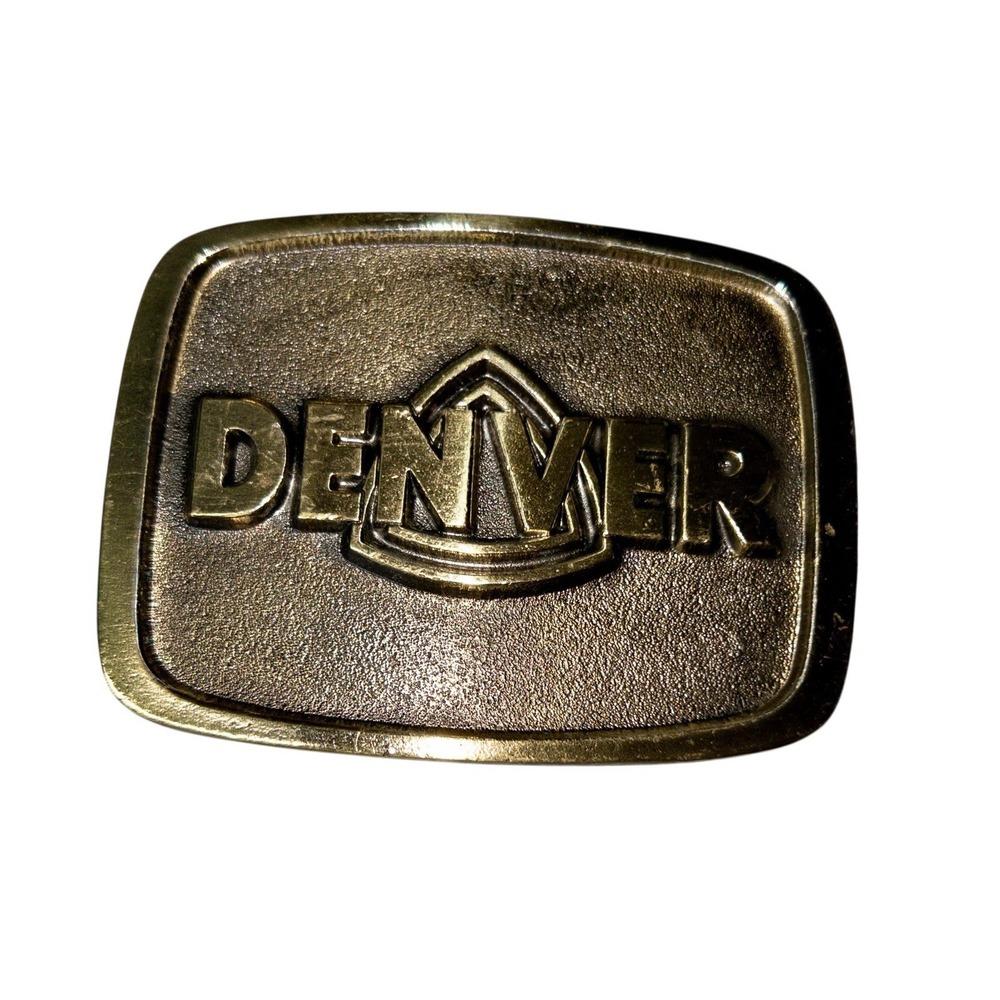 Vintage Denver‎ Equipment Brass Belt Buckle